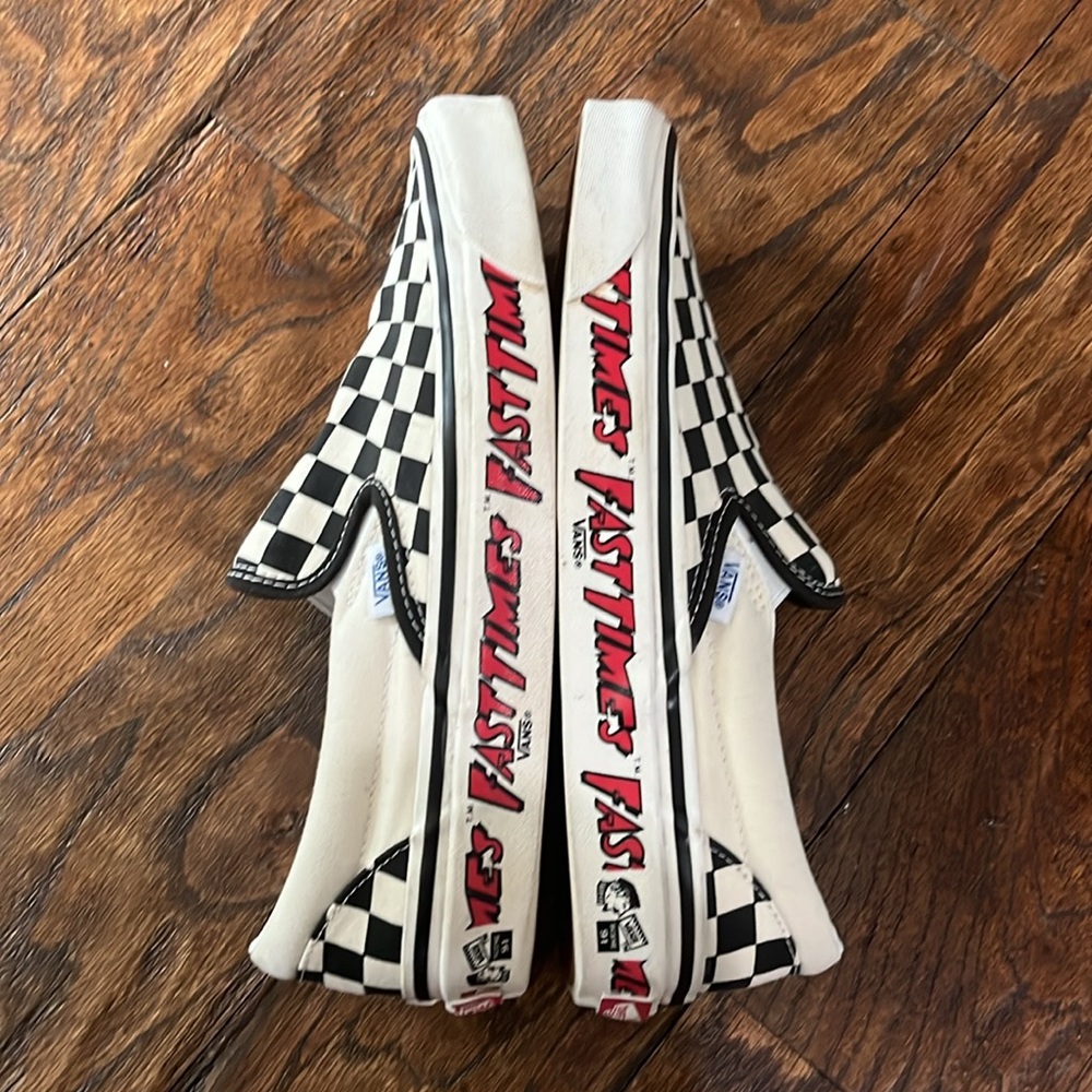 VANS Fast Times black and white checkered slip on - Picture 3 of 6